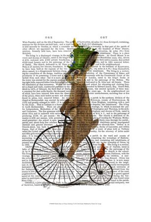 March Hare on Penny Farthing by Fab Funky art print