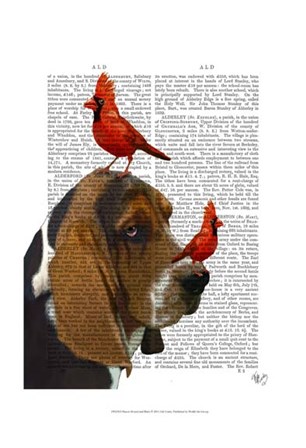 Basset Hound and Birds I by Fab Funky art print