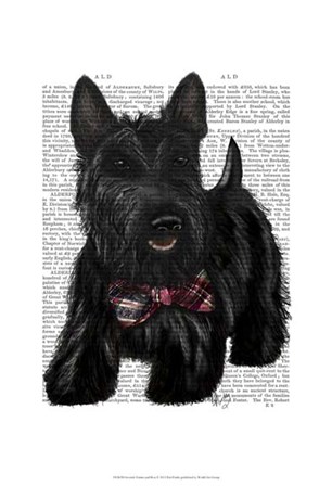 Scottish Terrier and Bow by Fab Funky art print