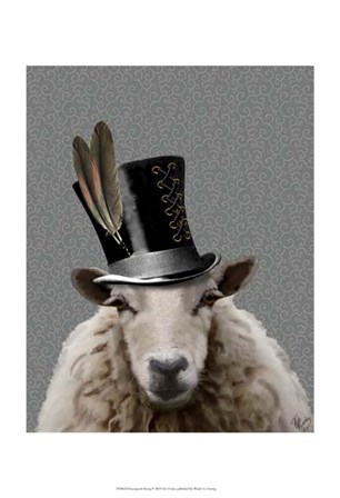 Steampunk Sheep by Fab Funky art print