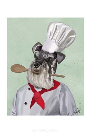 Schnauzer Chef by Fab Funky art print