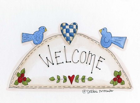 Welcome With 2 Birds by Debbie McMaster art print