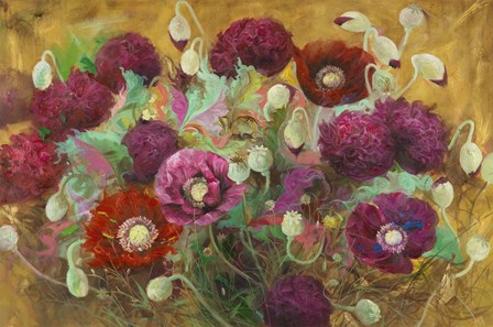 Poppies and Peonies by Li Bo art print