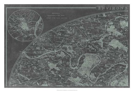 Map of Paris Grid I by Vision Studio art print