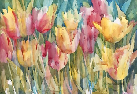 Pastel Tulips by Annelein Beukenkamp art print