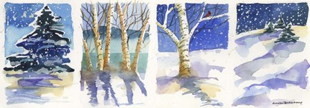Birch  Quadtych by Annelein Beukenkamp art print