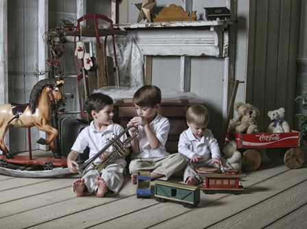 Boys in Attic by Liz Zernich art print