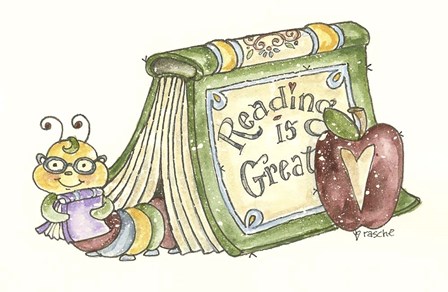 Bookworm In Book by Shelly Rasche art print