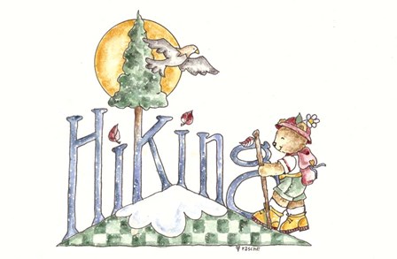 Hiking Bear by Shelly Rasche art print