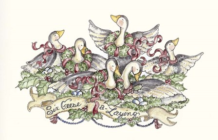 Six Geese A Laying by Shelly Rasche art print