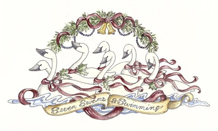 Seven Swans A Swimming by Shelly Rasche art print