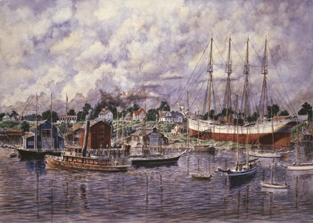 Launching Of Elinor F. Bartram by Stanton Manolakas art print