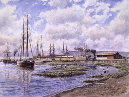 Banning Wharf, c. 1880 by Stanton Manolakas art print