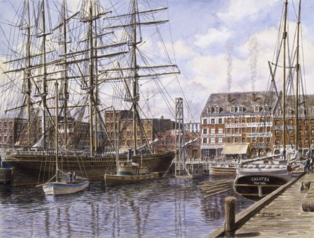 NYC, Pier 28 c.1876 by Stanton Manolakas art print