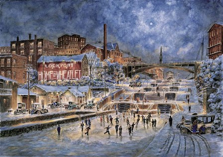 The Skating Party, Lockport NY,  c. 1905 by Stanton Manolakas art print
