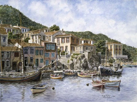 Kokkari Samos, Greece, Fisherman's Corner by Stanton Manolakas art print