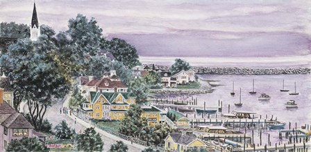 Sunset, East Bay Mackinac by Stanton Manolakas art print