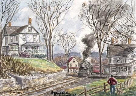 Fall Train by Stanton Manolakas art print