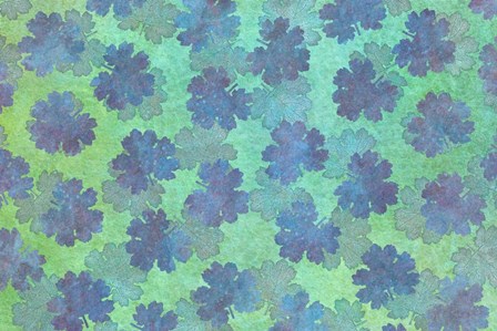 Macleaya Leaf Blue Violet and Aqua by Cora Niele art print