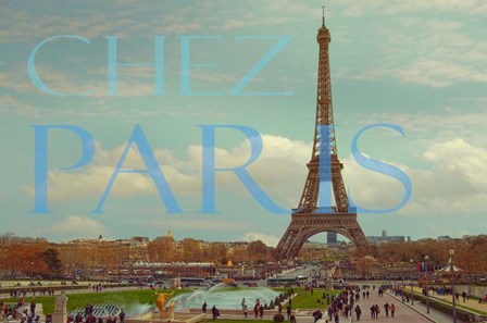 Chez Paris with Eiffel Tower by Cora Niele art print