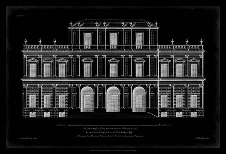 Vintage Facade Blueprint I by H. Hulsburgh art print
