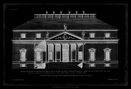 Vintage Facade Blueprint II by H. Hulsburgh art print