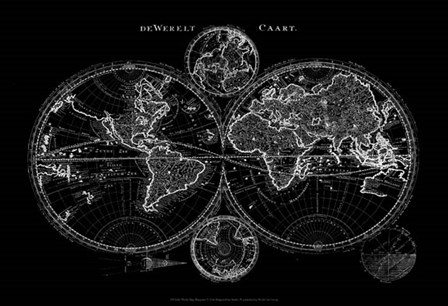 World Map Blueprint by Studio W art print