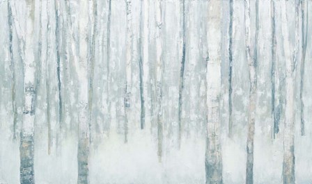 Birches in Winter Blue Gray by Julia Purinton art print