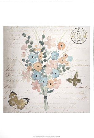 Gilded Fleurs Pastel II - Metallic Foil by Grace Popp art print