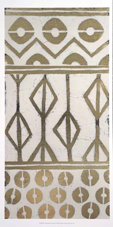 Tribal Pattern in Cream I - Metallic Foil by June Erica Vess art print