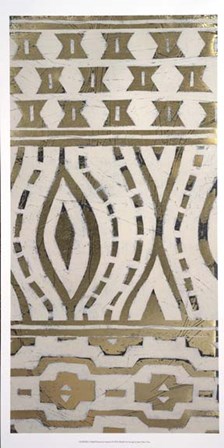 Tribal Pattern in Cream II - Metallic Foil by June Erica Vess art print