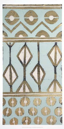 Tribal Pattern in Turquoise I - Metallic Foil by June Erica Vess art print