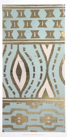 Tribal Pattern in Turquoise II - Metallic Foil by June Erica Vess art print