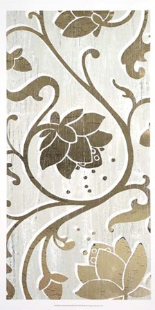 Weathered Floral Panel II - Metallic Foil by June Erica Vess art print