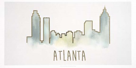 Goldleaf City Silhouette I - Metallic Foil by Grace Popp art print
