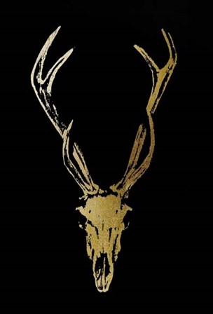 Gold Foil Rustic Mount I on Black - Metallic Foil by Vision Studio art print
