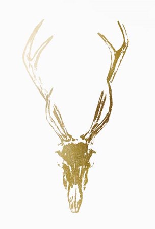 Gold Foil Rustic Mount I on White - Metallic Foil by Vision Studio art print
