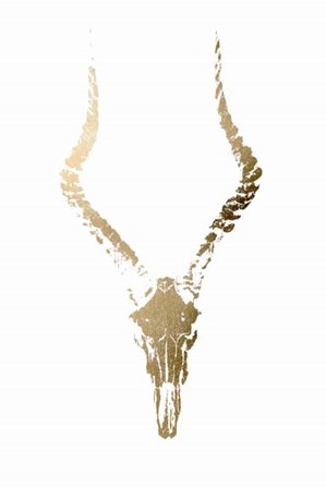 Gold Foil Rustic Mount II on White - Metallic Foil by Vision Studio art print
