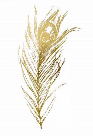 Gold Foil Feather I - Metallic Foil by Vision Studio art print