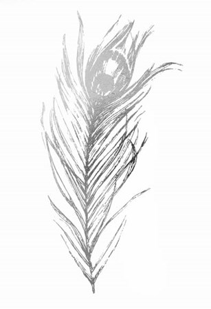 Silver Foil Feather I - Metallic Foil by Vision Studio art print