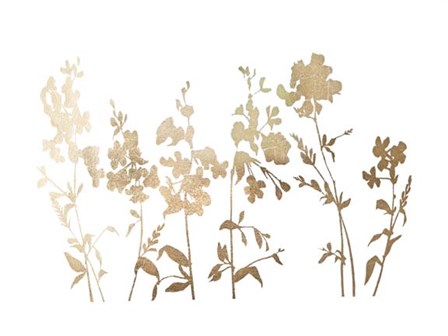 Gold Foil Flower Field - Metallic Foil by Vision Studio art print
