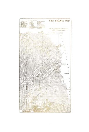 Gold Foil City Map San Francisco- Metallic Foil by Vision Studio art print