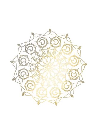 Gold Foil Mandala III - Metallic Foil by Chariklia Zarris art print