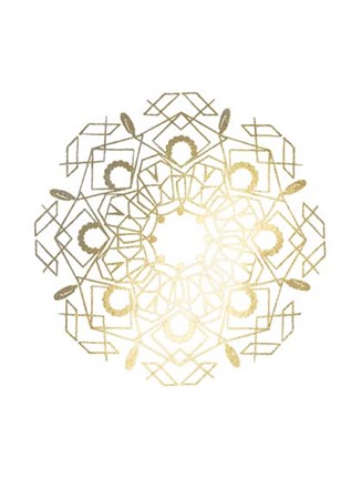 Gold Foil Mandala IV - Metallic Foil by Chariklia Zarris art print