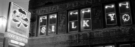 Pub lit up at night, Silky O&#39;Sullivan&#39;s, Beale Street, Memphis, Tennessee by Panoramic Images art print
