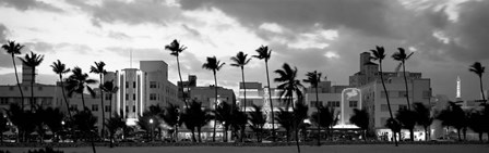 Buildings Lit Up At Dusk, Ocean Drive, Miami Beach, Florida by Panoramic Images art print