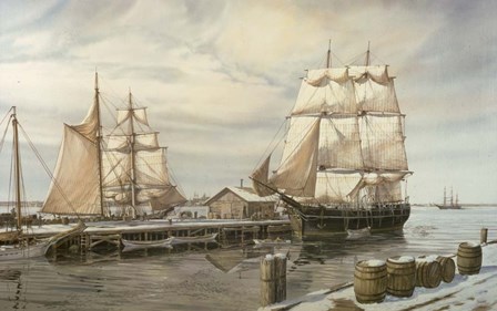 Drying Sails - New Bedford by Jack Wemp art print