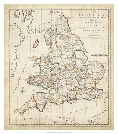 Towns, Castles &amp; Abbey&#39;s in England &amp; Wales art print