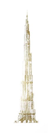 Gold Foil Burj Khalifa by Ethan Harper art print