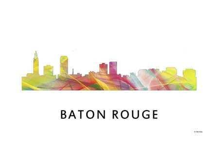 Baton Rouge Louisiana Skyline by Marlene Watson art print